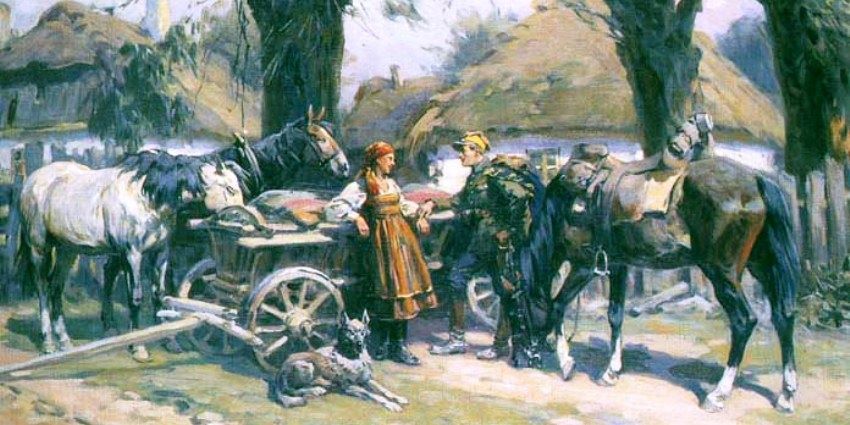 Ułan i dziewczyna - obraz 